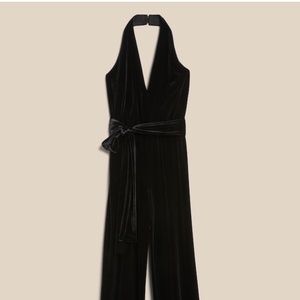 Banana Republic - Black Velvet Halter-Neck Jumpsuit - 12P - LIKE NEW